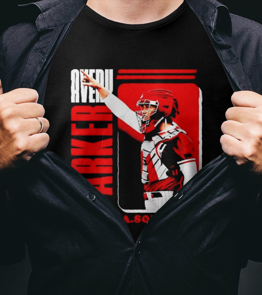 Avery Parker Indiana Softball Catcher Player Red And White Uniform T-Shirt
