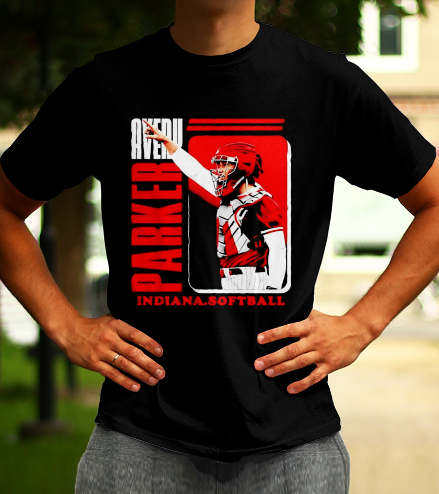 Avery Parker Indiana Softball Catcher Player Red And White Uniform T-Shirt