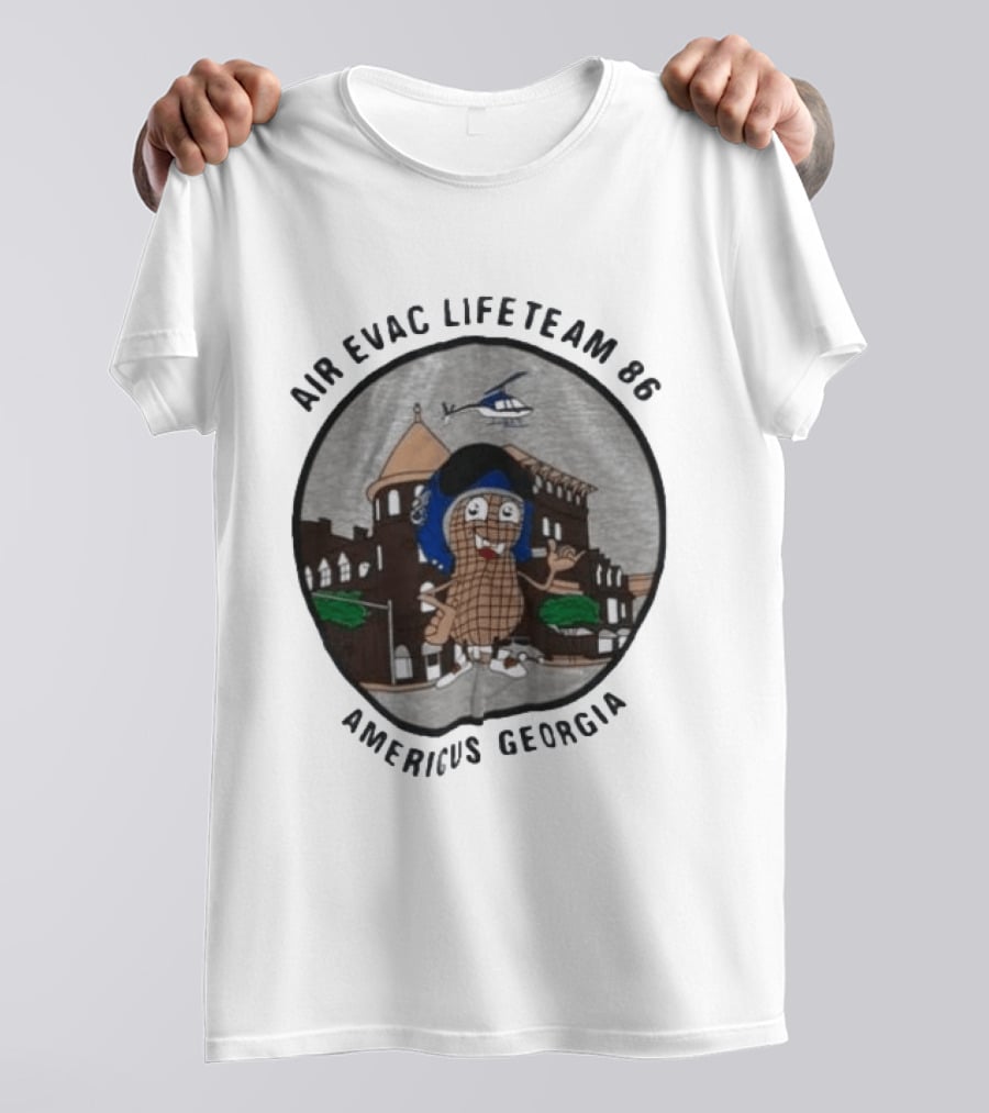 Air Evac Lifeteam 86 Americus Georgia Helicopter Peanut T-Shirt