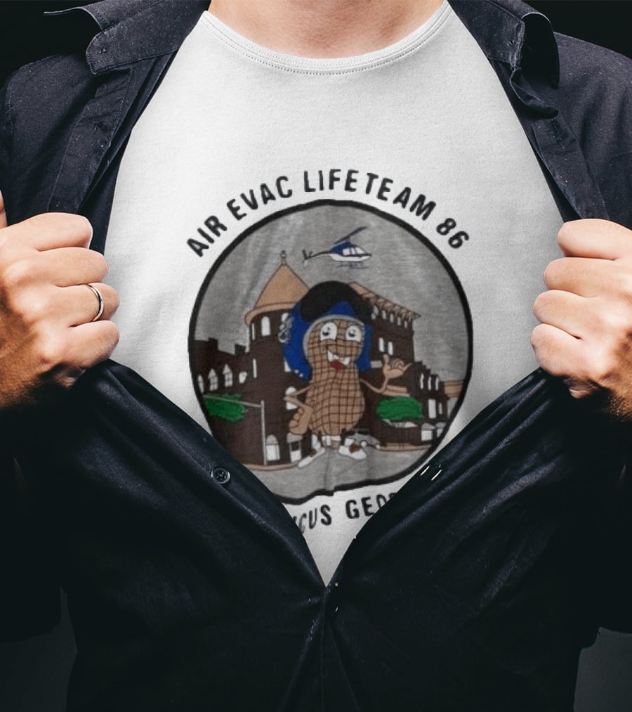 Air Evac Lifeteam 86 Americus Georgia Helicopter Peanut T-Shirt