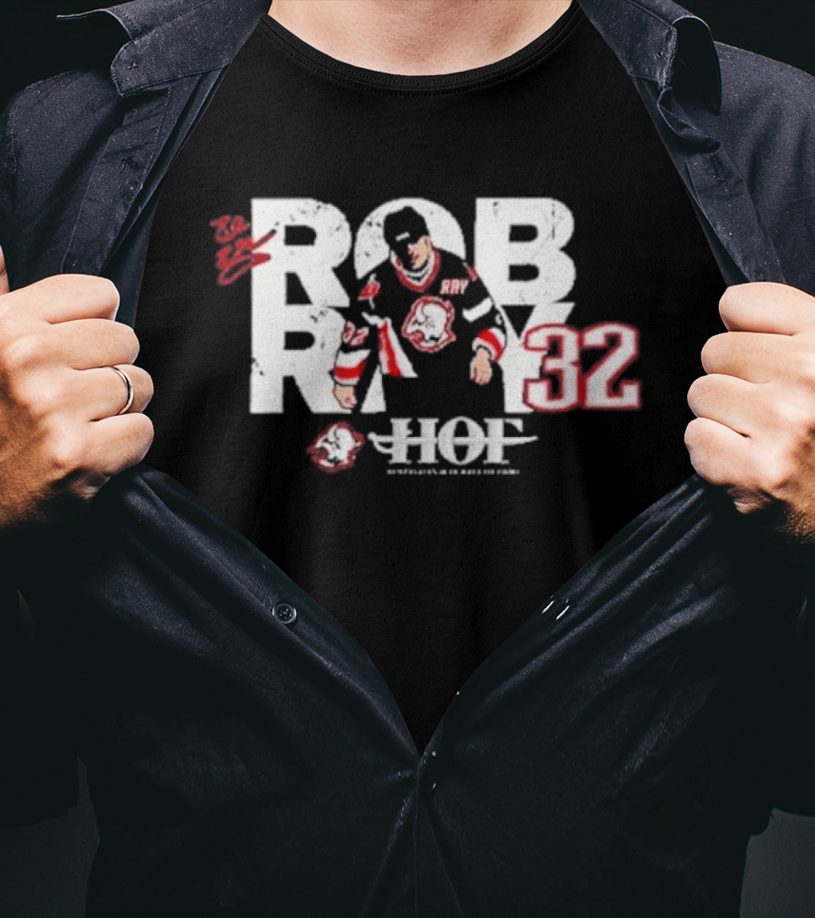 Rob Ray 32 Buffalo Sabres HOF Hockey Legend T-Shirt