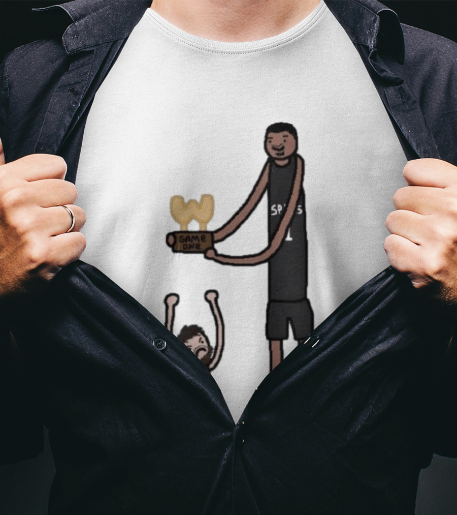 Spurs Victor Wembanyama Game One Vs Thunder Basketball Cartoon T-Shirt