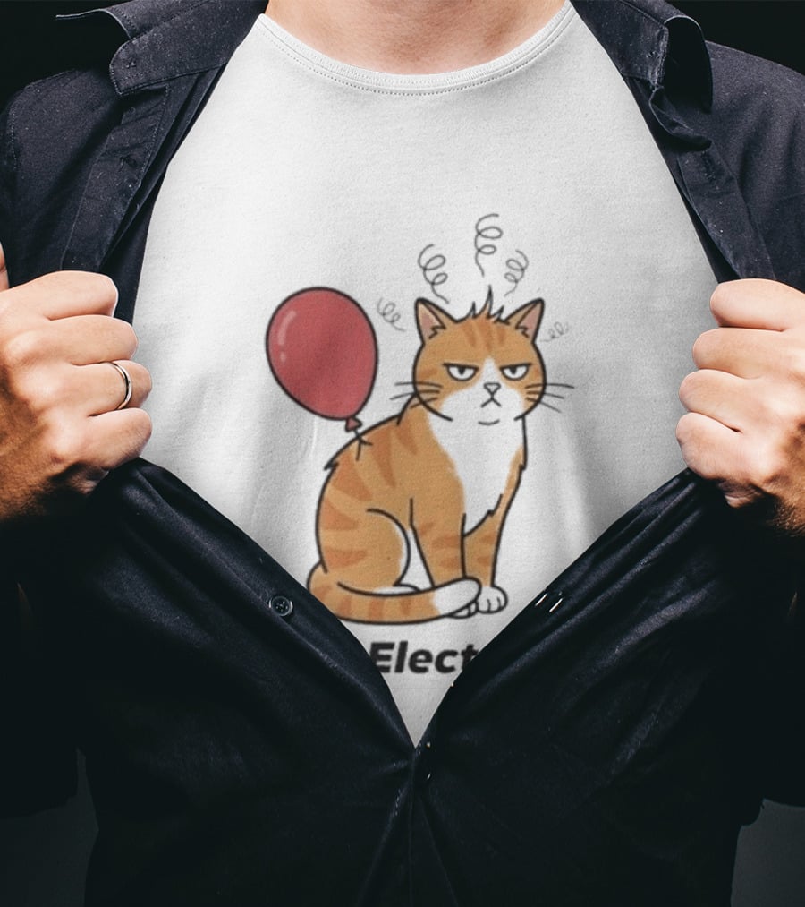 Static Electrikitty Cat With Balloon And Static Electricity T-Shirt
