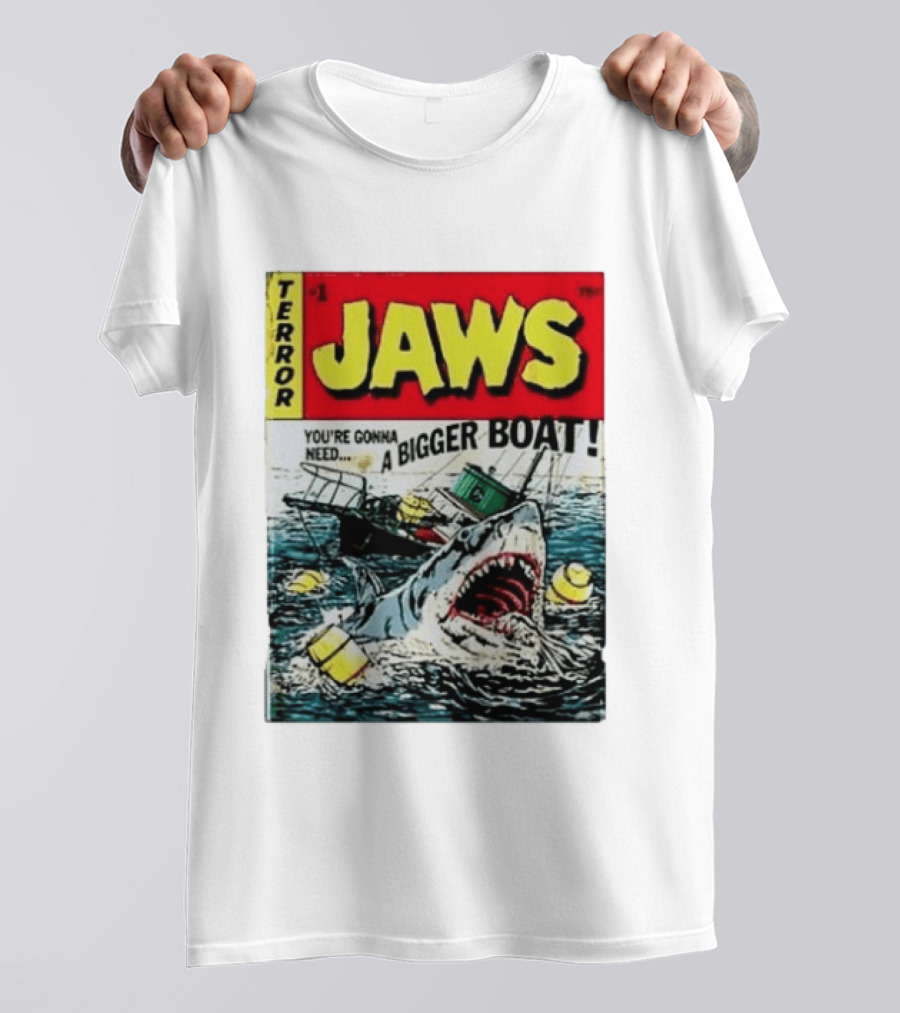 Terror Jaws Comic Cover You're Gonna Need A Bigger Boat T-Shirt
