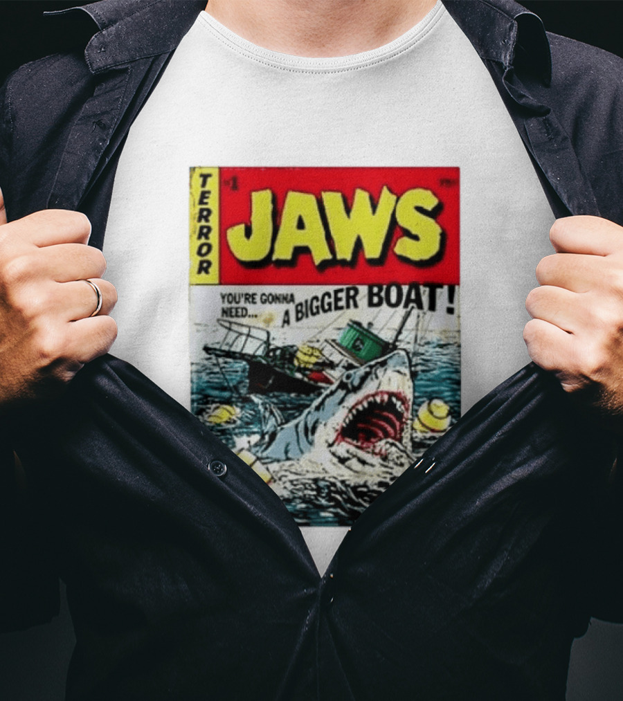 Terror Jaws Comic Cover You're Gonna Need A Bigger Boat T-Shirt