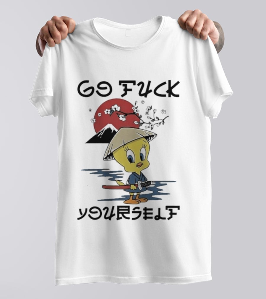 Looney Tunes Tweety Bird Samurai Go Fuck Yourself T-Shirt