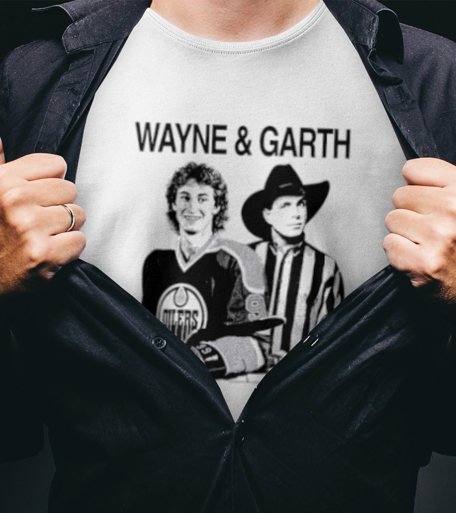 Wayne And Garth Hockey Cowboy Fusion T-Shirt