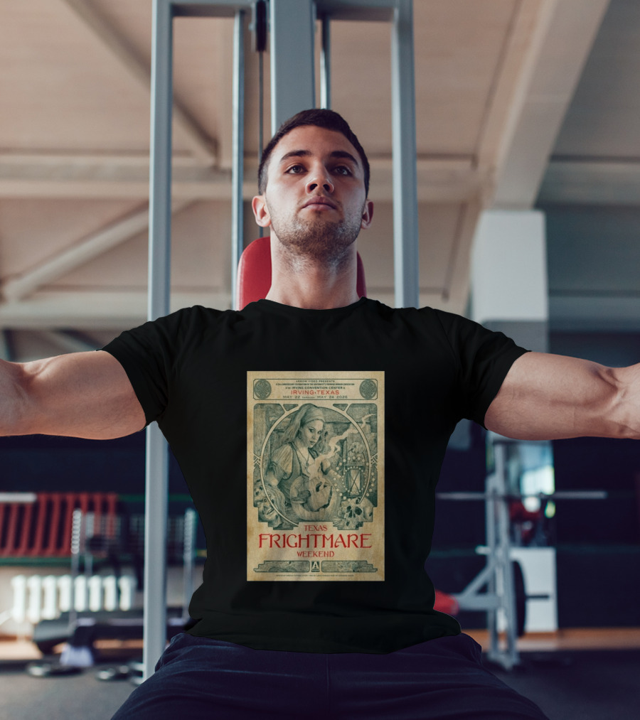 2026 Texas Frightmare Weekend Tour Irving Texas May 22 24 Arrow Video Horror Convention T-Shirt