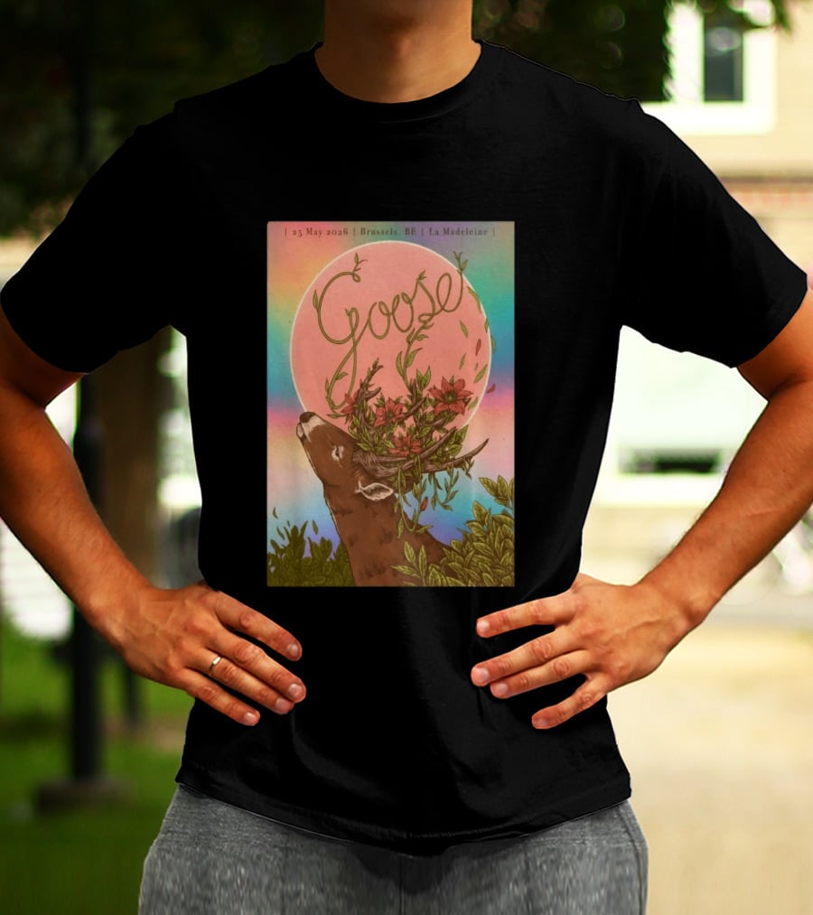 Goose Brussels BE La Madeleine May 25 2026 Deer With Blossoms T-Shirt