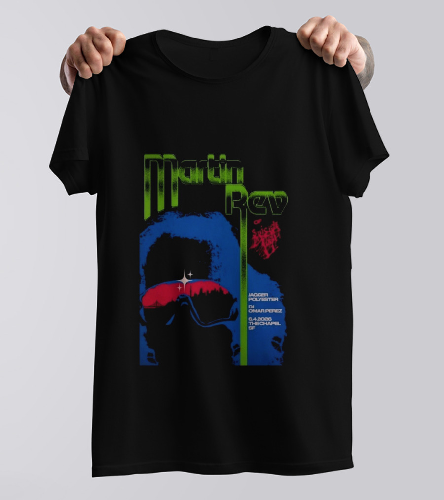 Martin Rev Suicide 6 4 2026 The Chapel SF Jagger Polyester DJ Omar Perez T-Shirt