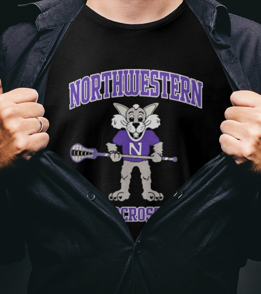 Northwestern Wildcats Willie Mascot Lacrosse T-Shirt