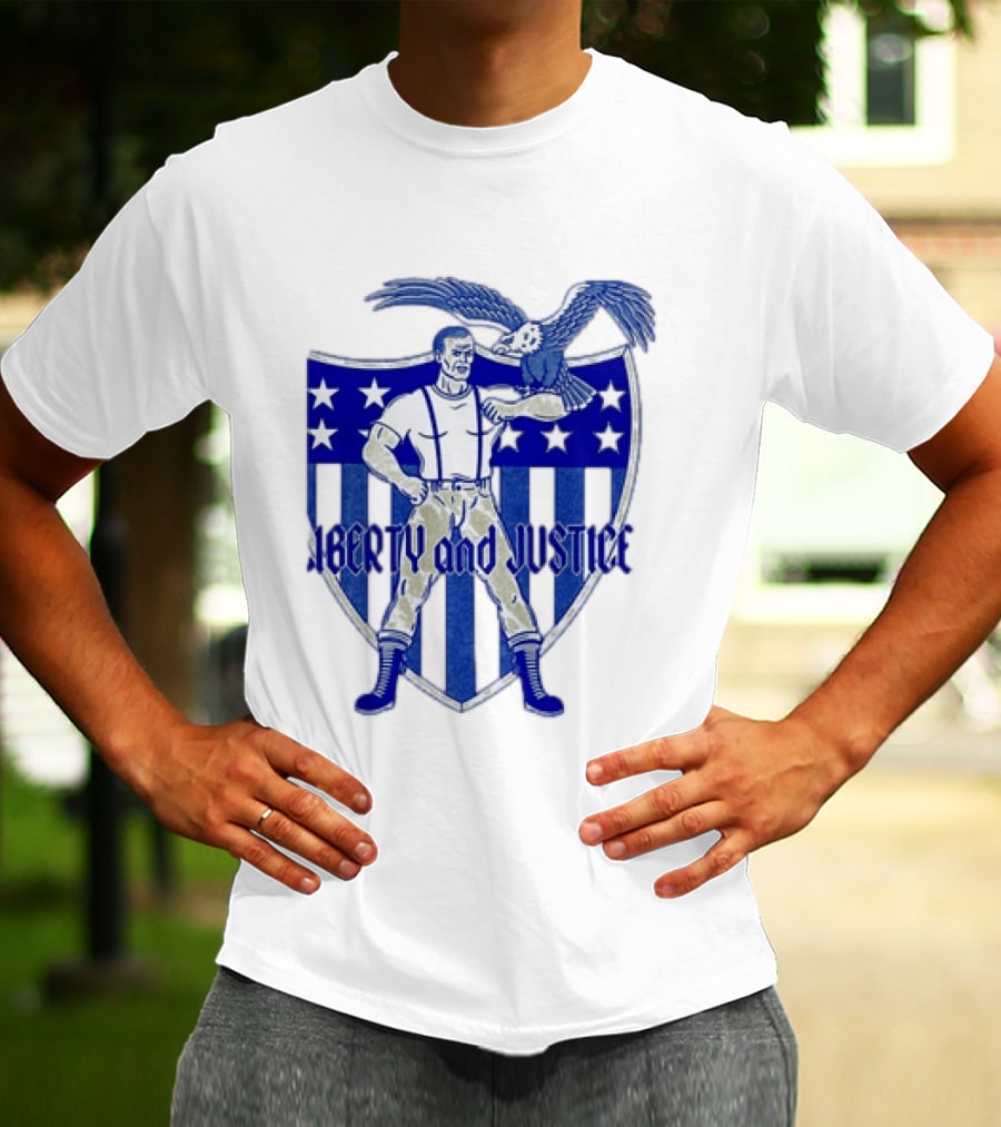 Liberty And Justice Eagle Shield Patriotic T-Shirt