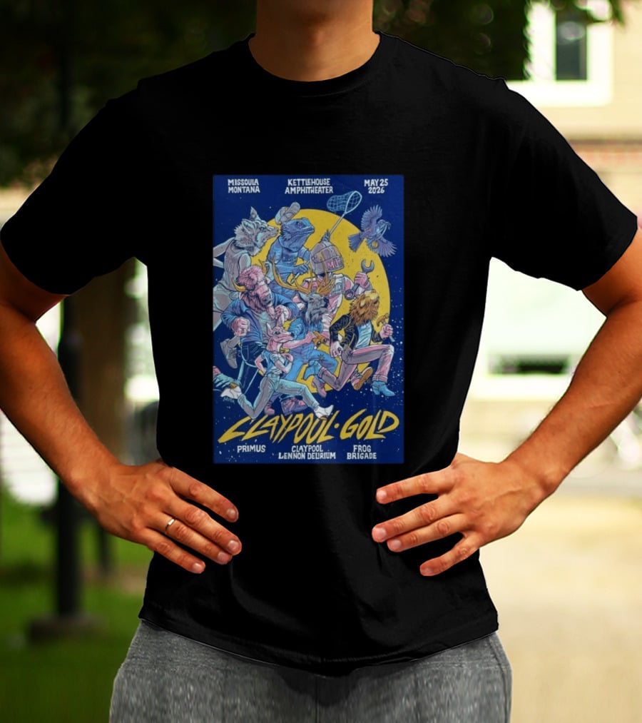 Missoula Montana KettleHouse Amphitheater May 25 2026 Claypool Lennon Delirium Frog Brigade Primus T-Shirt