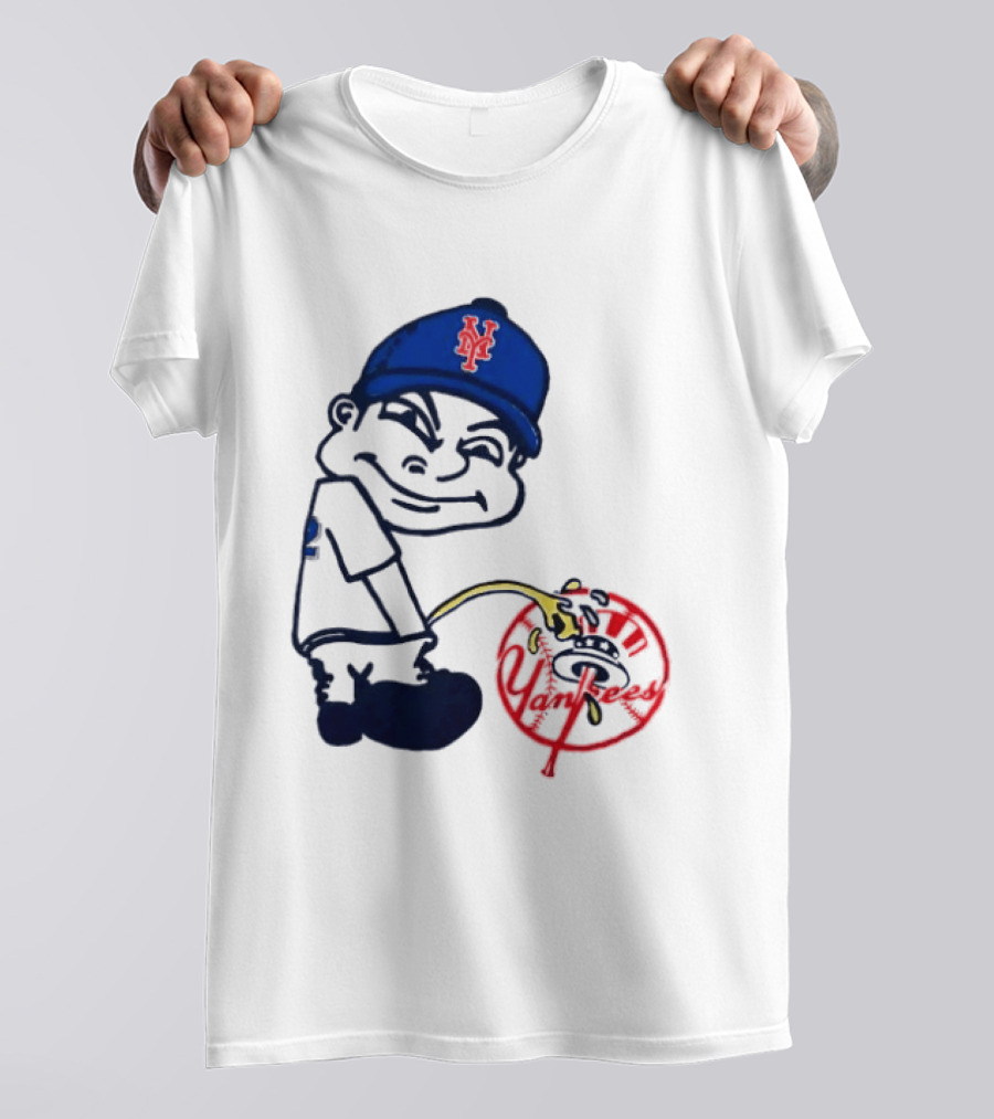 New York Mets Fans Rivalry Yankees Humorous Cartoon T-Shirt