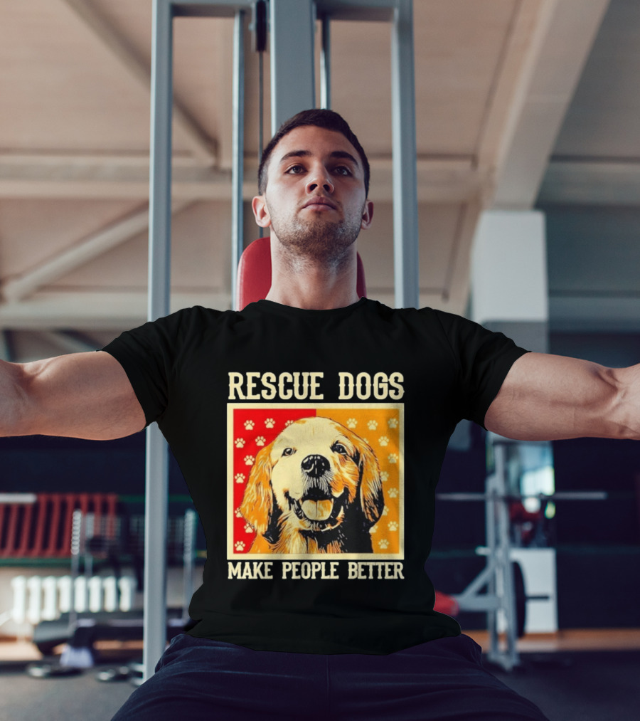Rescue Dogs Make People Better Paw Print T-Shirt