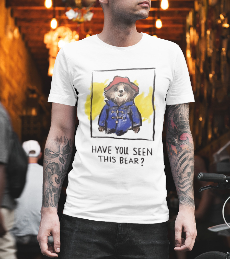 Have You Seen This Bear Missing Paddington Red Hat Blue Coat T-Shirt