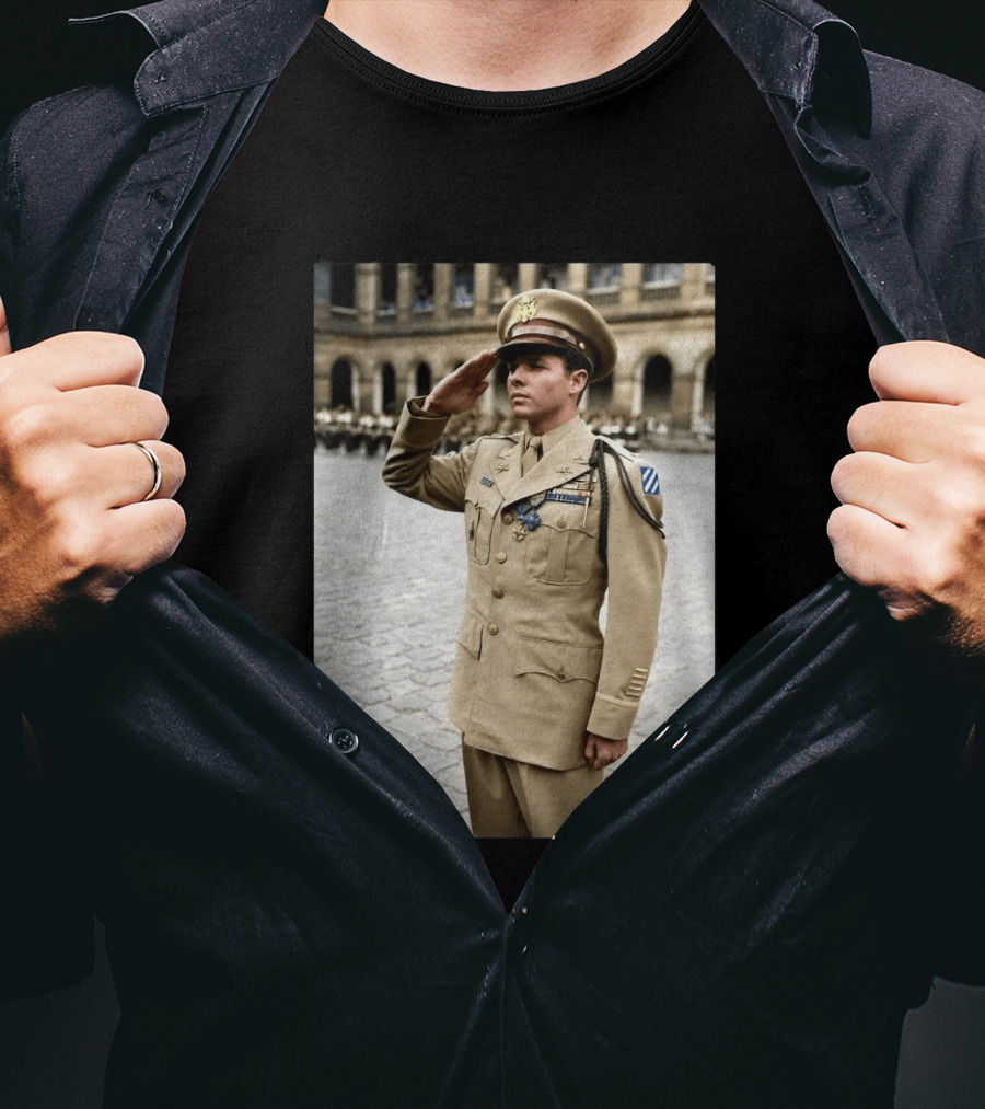 Audie Murphy The Boy Who Wouldn't Die May 28 1971 Plane Crash Hero 45 T-Shirt