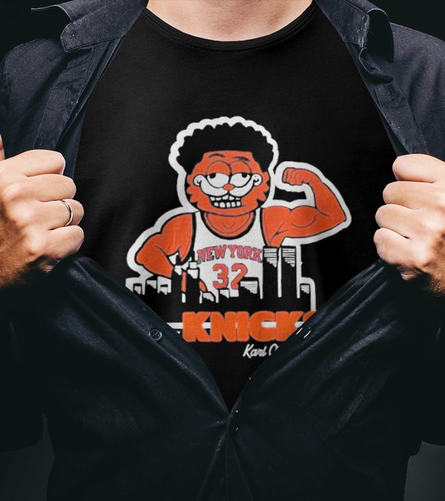 New York Knicks Karl Onthony Towns Cat Basketball Skyline 32 T-Shirt