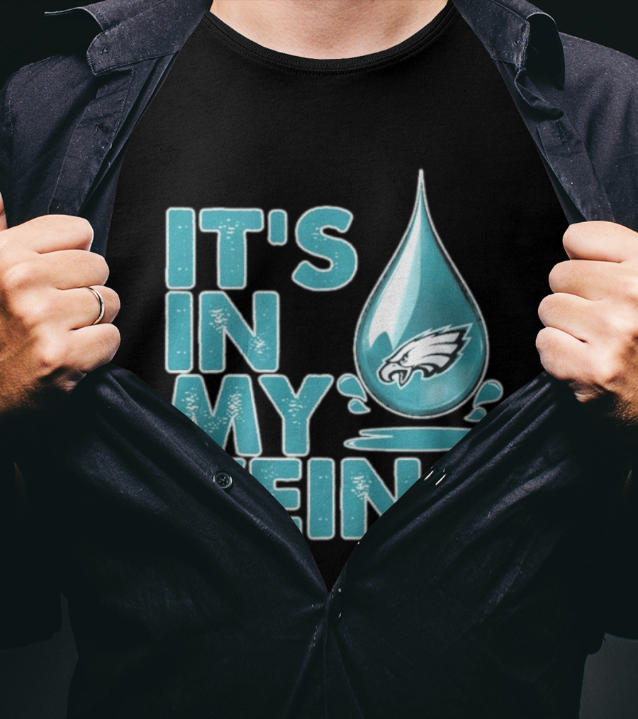 Philadelphia Eagles It's In My Veins Dripping Logo Fan Pride T-Shirt