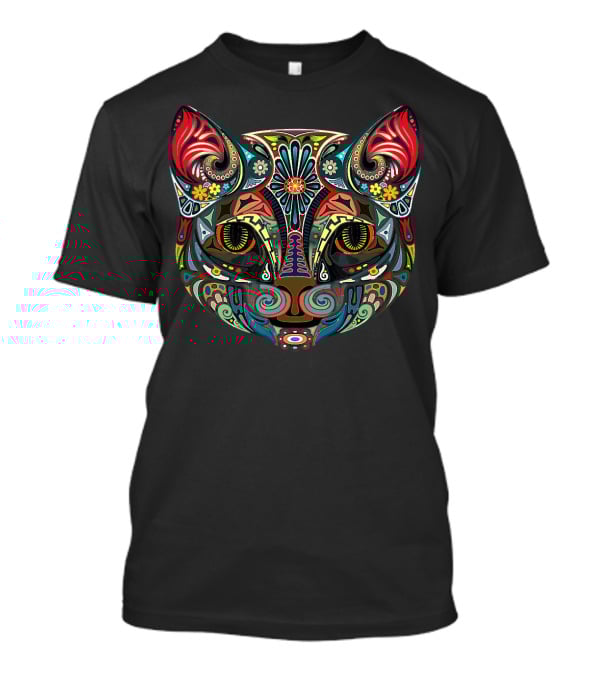 Awsome Cat Lovely Cat Intricate Vibrant Cat Face T-Shirt
