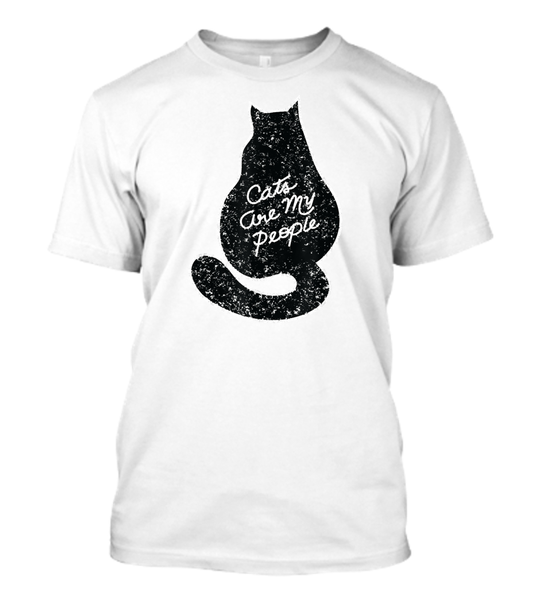 Cats Are My People Silhouette Back View Sketch T-Shirt