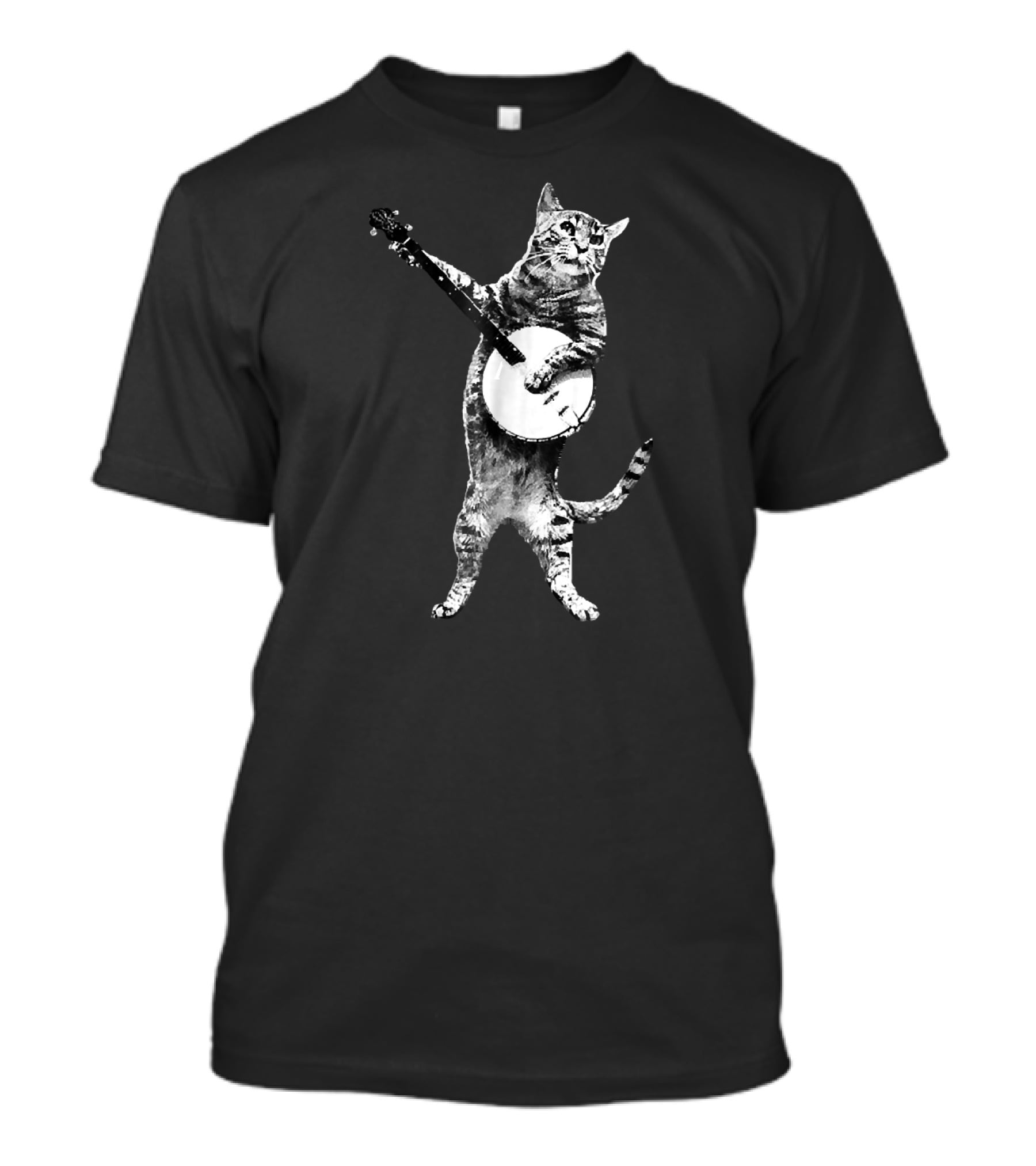 Funny Cat Playing Banjo Banjo Cat T-Shirt