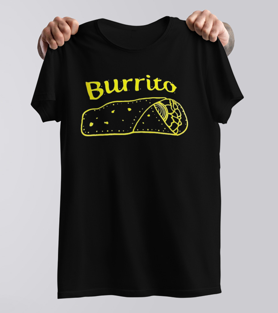 Burrito Sketch Yellow Food T-Shirt