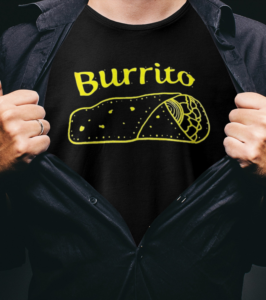 Burrito Sketch Yellow Food T-Shirt