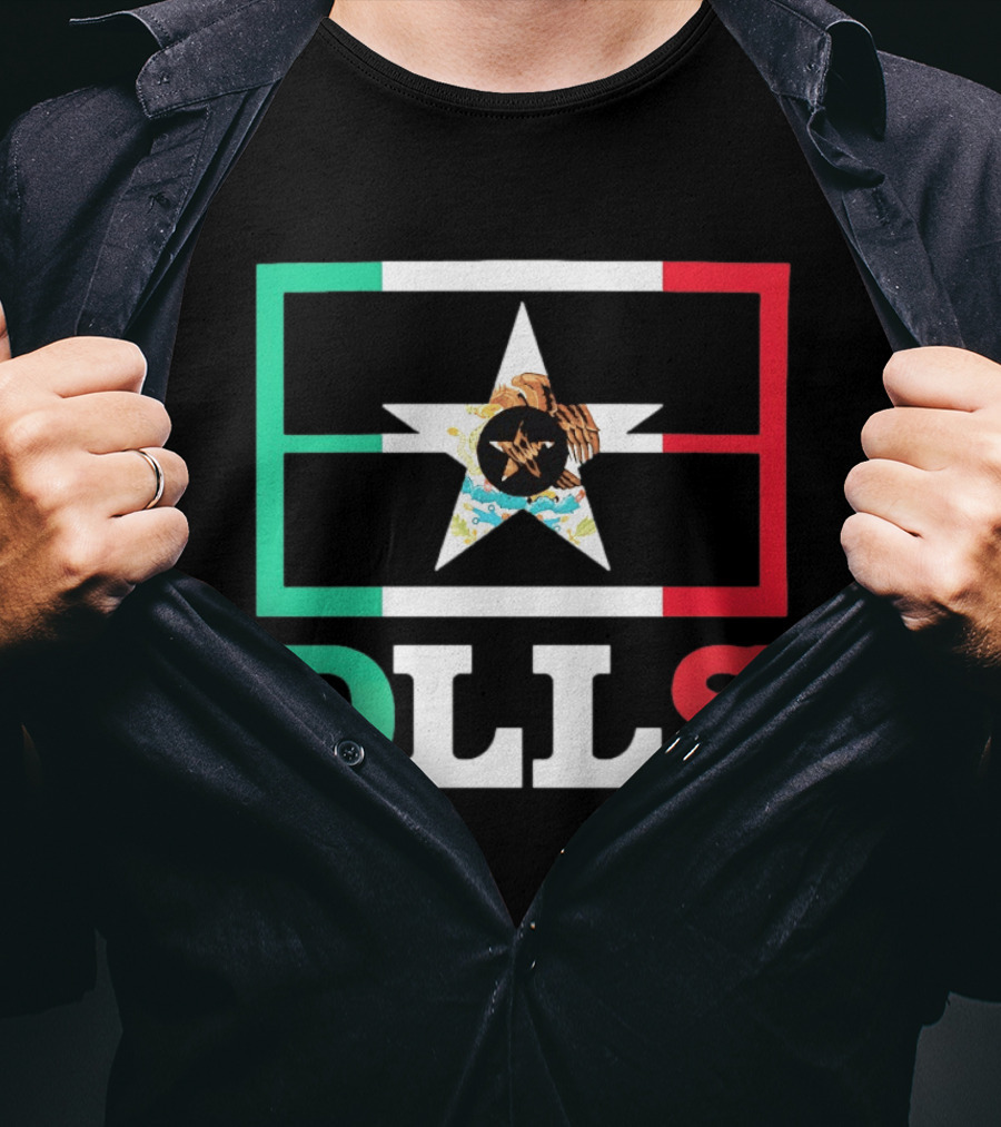 Dallas Cowboys DLLS Mexico Flag Star Heritage Pride T-Shirt