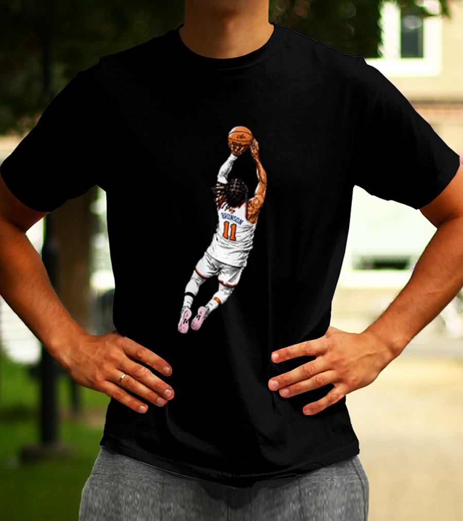 Jalen Brunson Dunking Action New York Knicks Basketball 11 Jersey T-Shirt