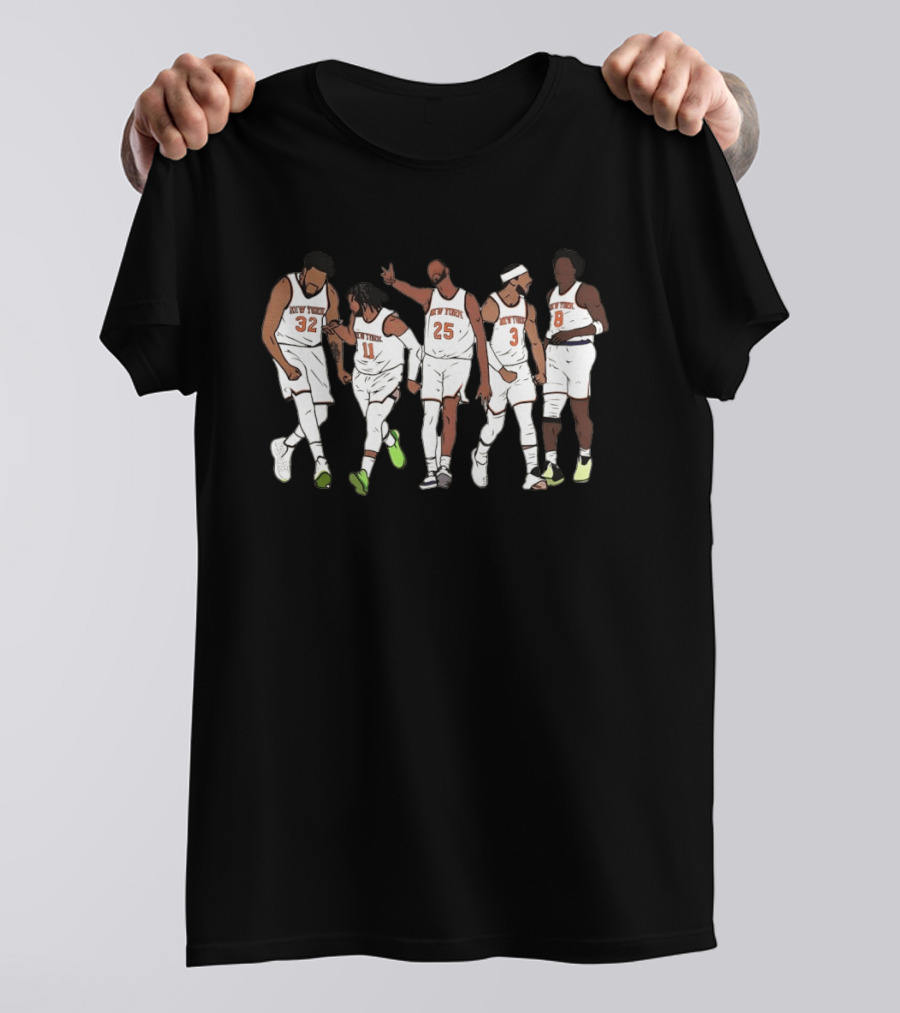 New York Basketball Starting Five Brunson Towns Bridges Hart Anunoby T-Shirt