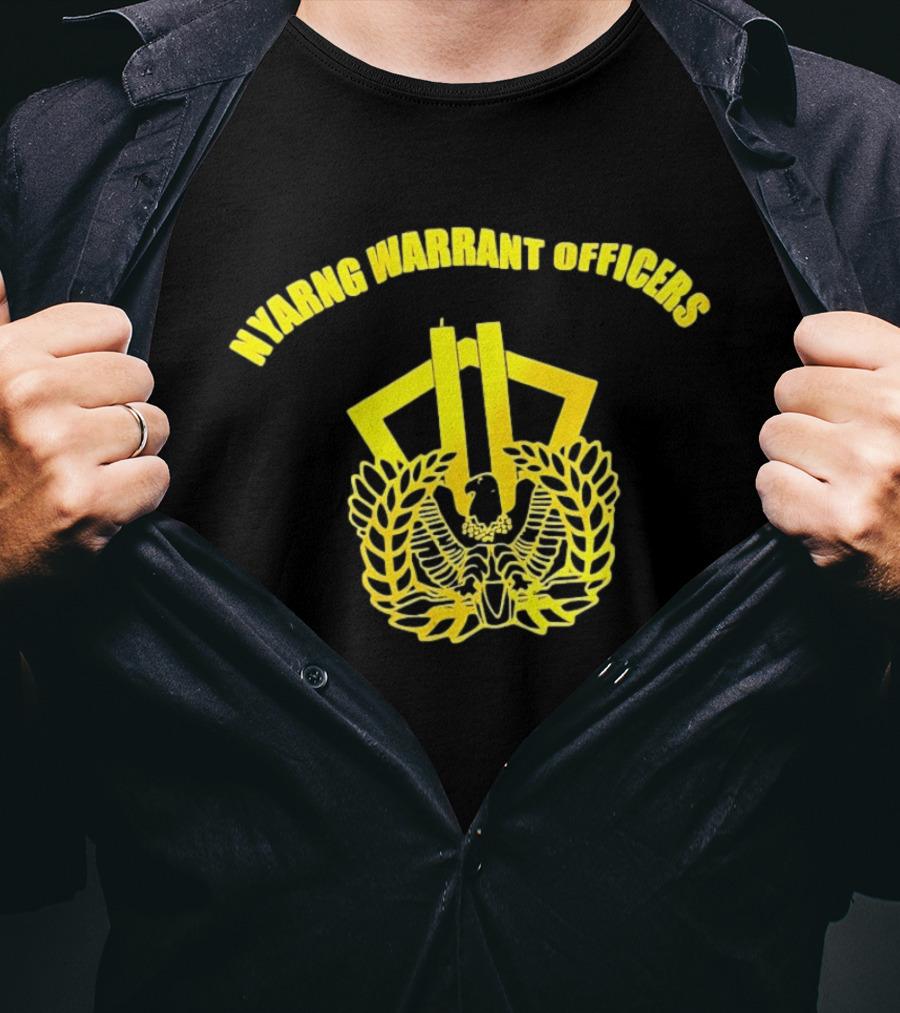 NYARNG Warrant Officers New York Army National Guard Emblem Featuring Twin Towers And Eagle T-Shirt