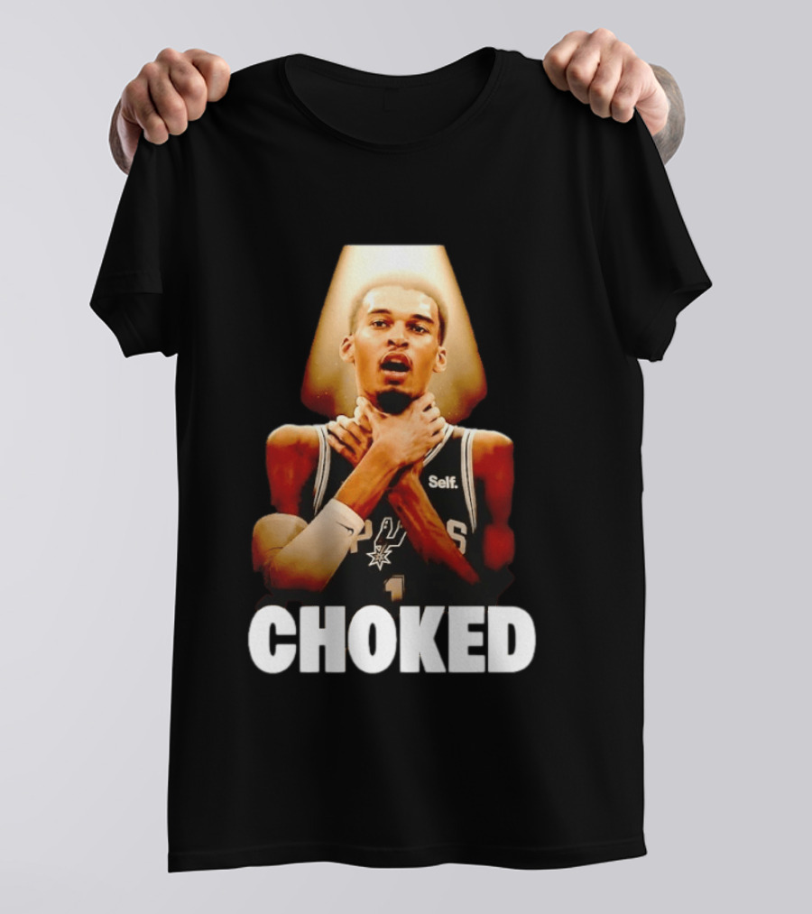 San Antonio Spurs Victor Wembanyama Choked Basketball Meme T-Shirt