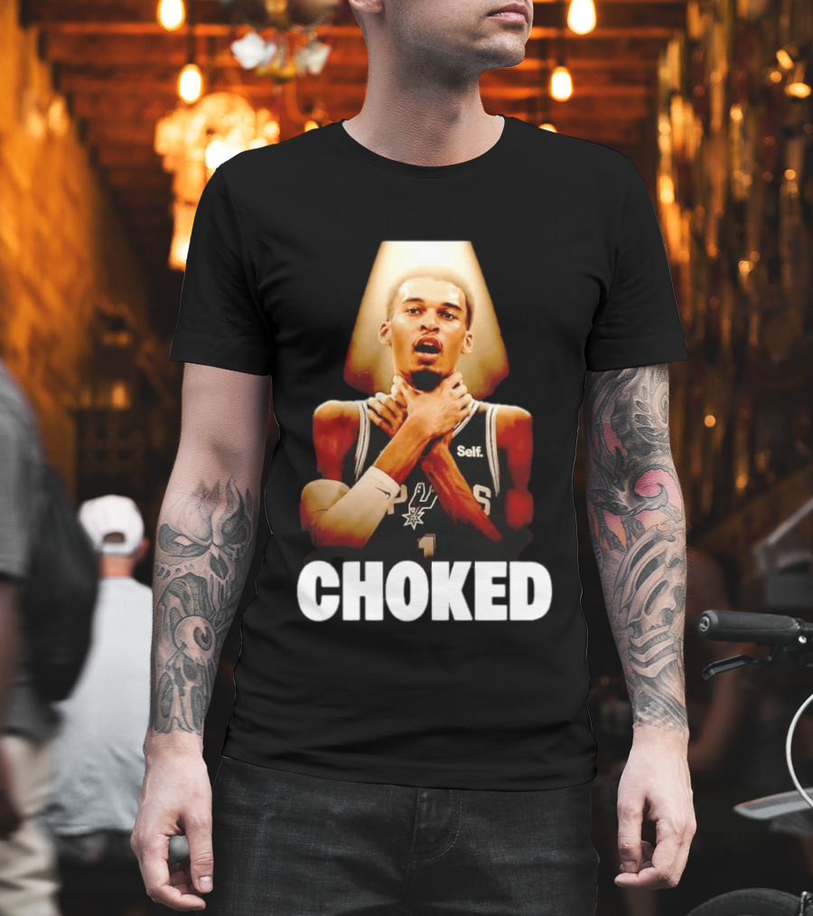 San Antonio Spurs Victor Wembanyama Choked Basketball Meme T-Shirt