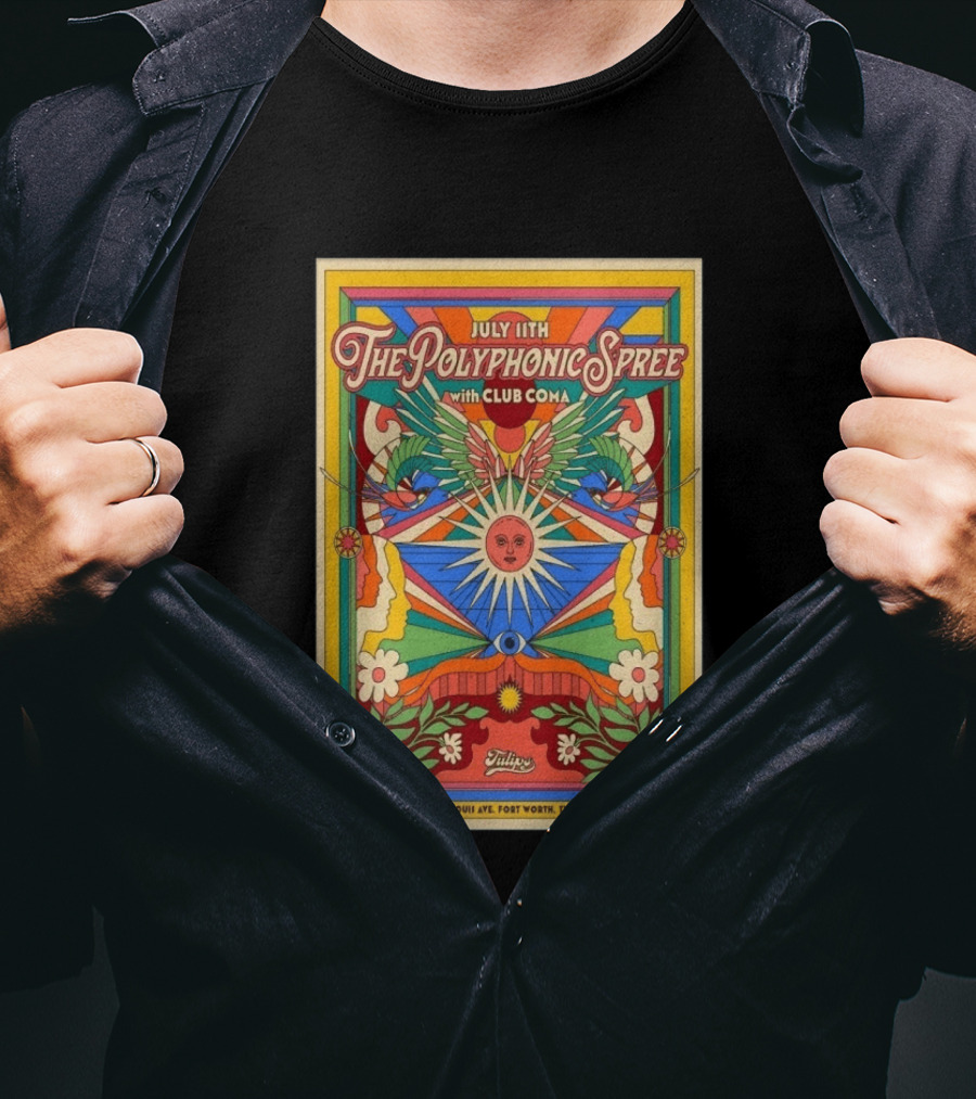 July 11 The Polyphonic Spree With Club Coma Fort Worth TX Tulips T-Shirt