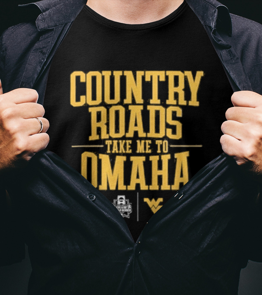 West Virginia Country Roads Take Me To Omaha Baseball T-Shirt
