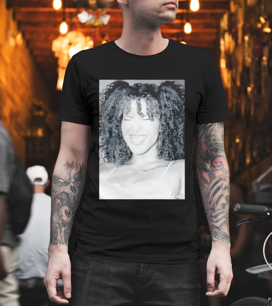 AEW Willow Nightingale Smile Black And White T-Shirt