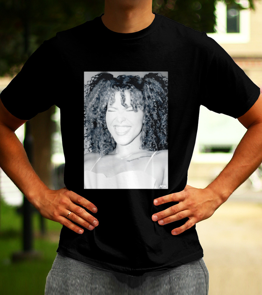 AEW Willow Nightingale Smile Black And White T-Shirt