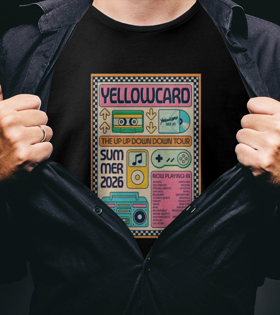Yellowcard The Up Up Down Down Tour Summer 2026 New York June 11 Event T-Shirt