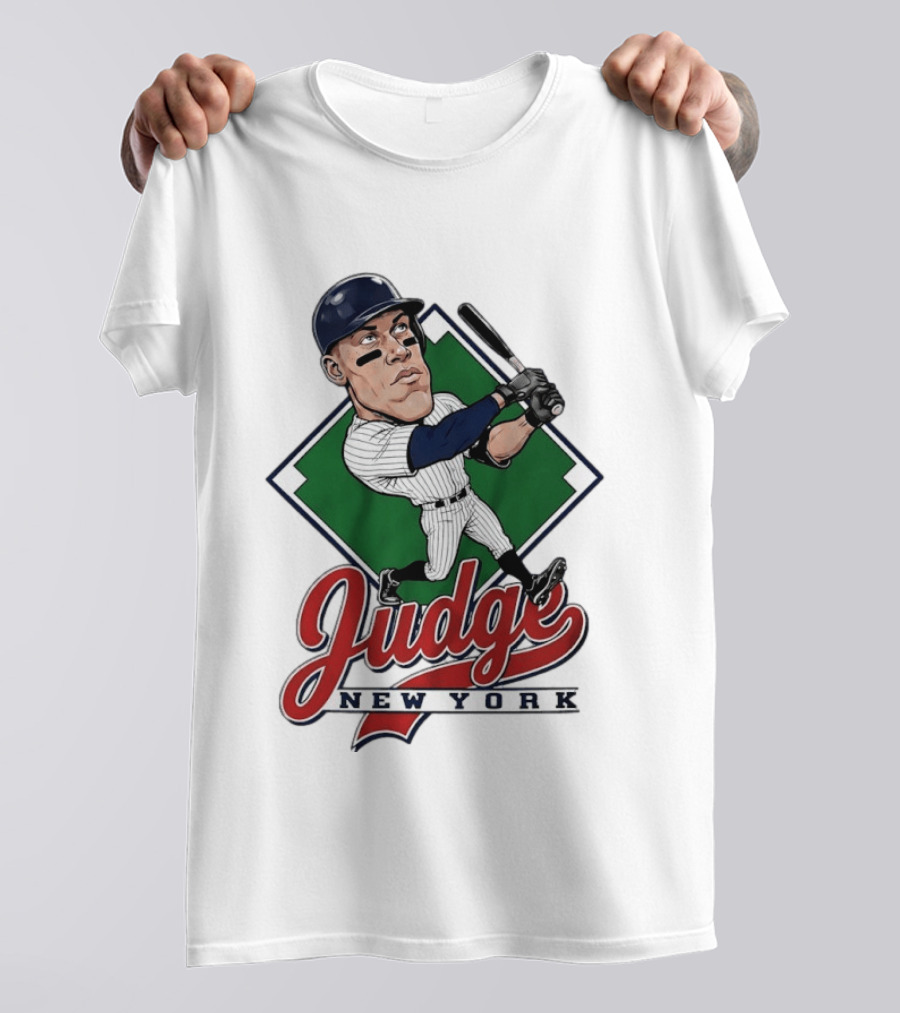 Judge New York Yankees Slugger Caricature Swing T-Shirt
