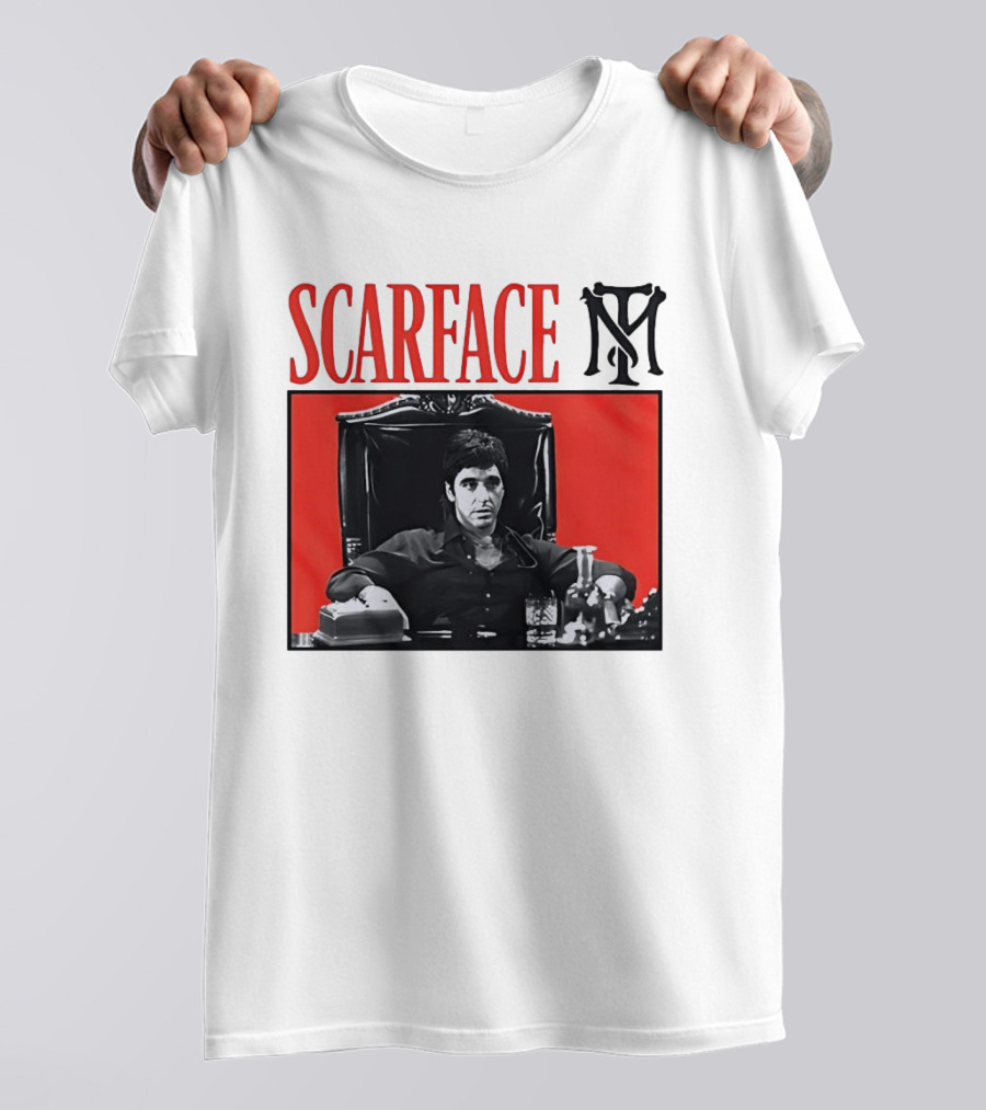 Scarface Tony Montana Al Pacino Iconic Scene Red T-Shirt