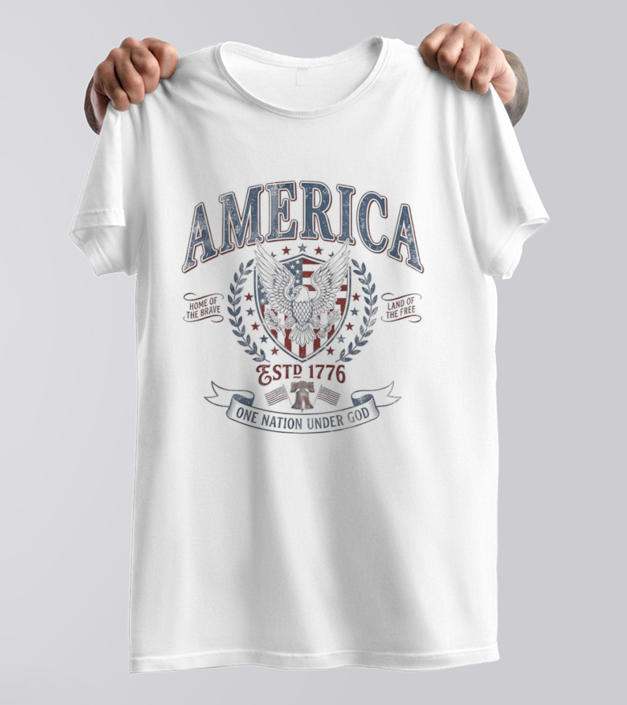America Eagle USA Est 1776 One Nation Under God T-Shirt