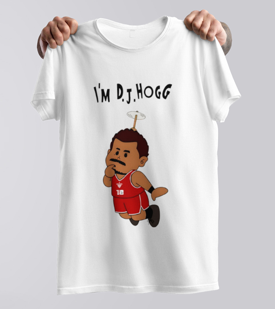 I'm DJ Hogg Basketball Player Red Uniform Cartoon T-Shirt