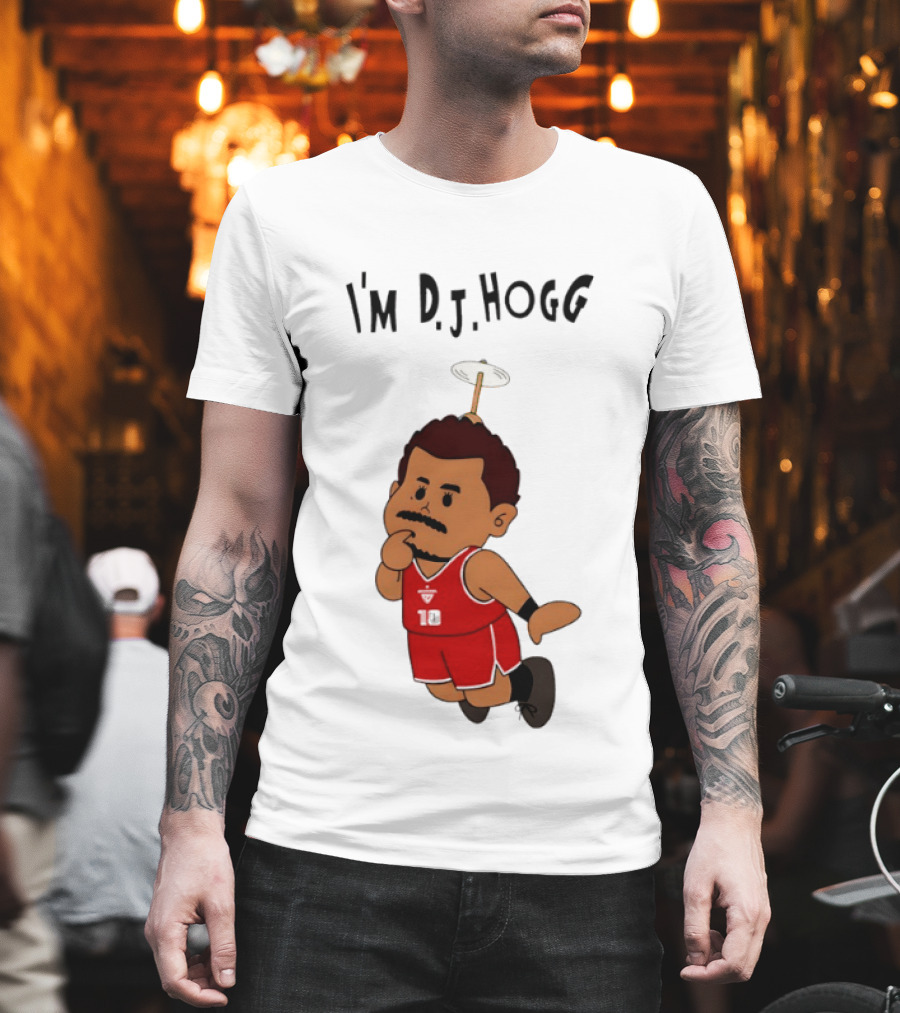 I'm DJ Hogg Basketball Player Red Uniform Cartoon T-Shirt