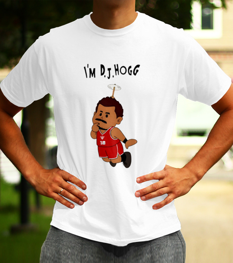 I'm DJ Hogg Basketball Player Red Uniform Cartoon T-Shirt