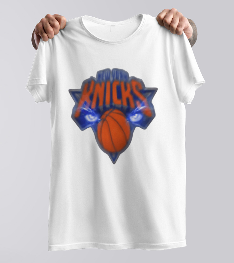 Blurry New York Knicks Basketball With Eye Motif T-Shirt