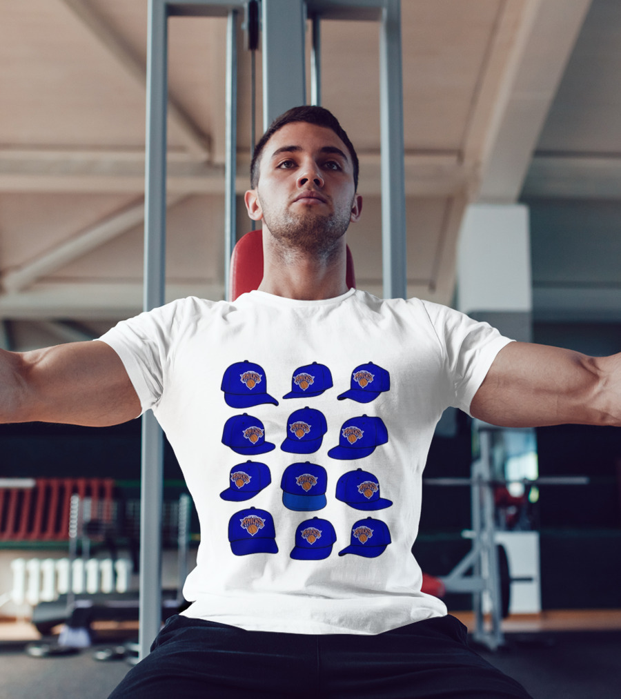 New York Knicks Blue Caps Collection With Iconic Basketball Team T-Shirt