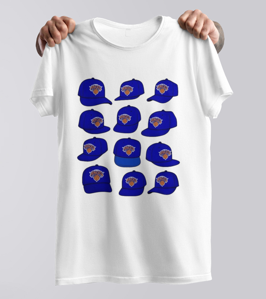 New York Knicks Blue Caps Collection With Iconic Basketball Team T-Shirt