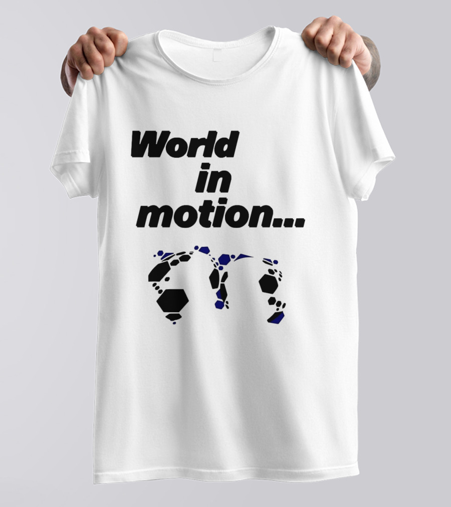 World In Motion Soccer Football Hexagon Shapes T-Shirt
