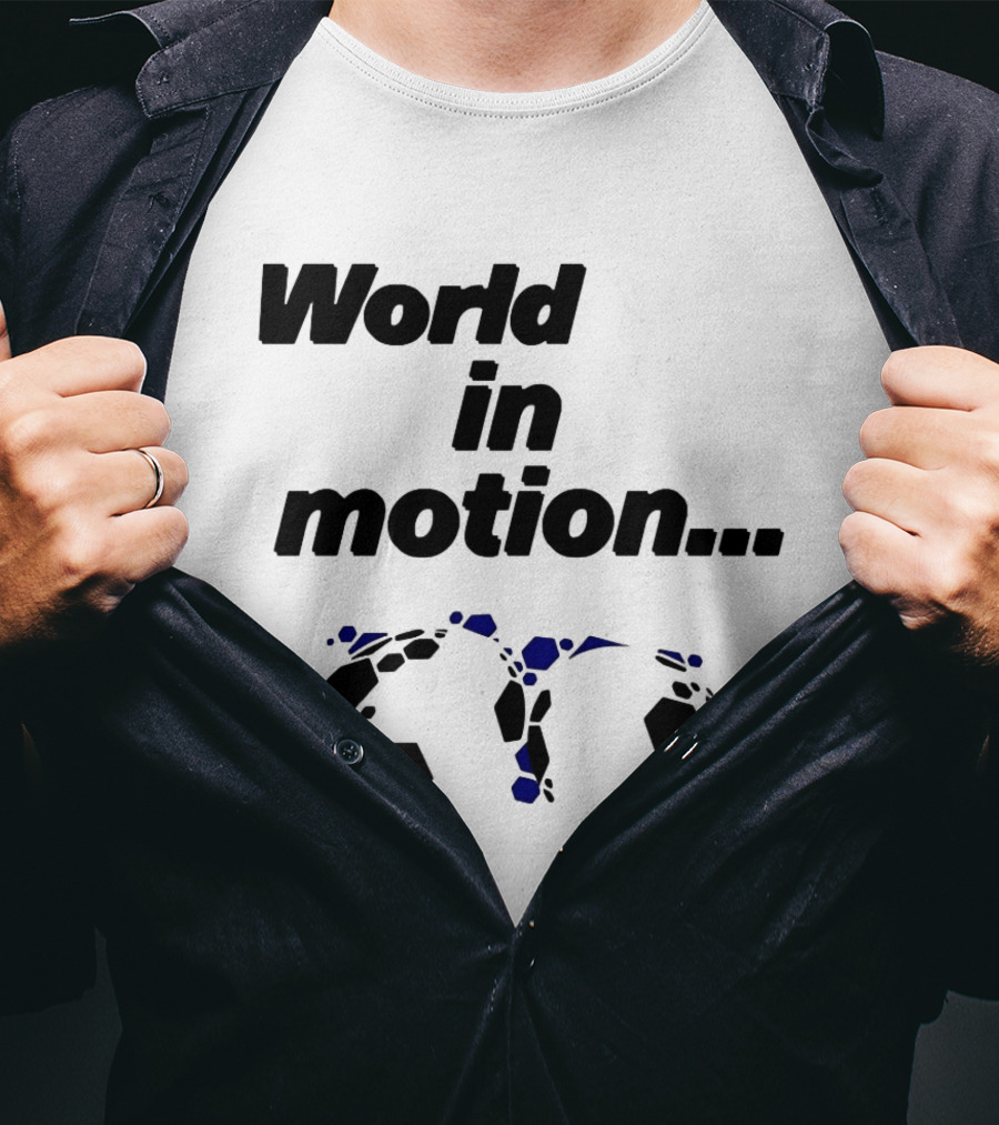 World In Motion Soccer Football Hexagon Shapes T-Shirt